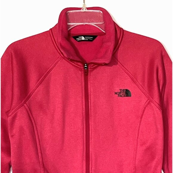 The North Face Cerise Pink Heathered Fleece Full Zip Agave Jacket - Picture 8 of 11